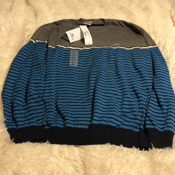 Lacoste blue & gray sweater XL NWT